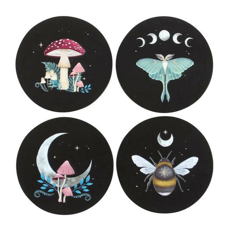 Dark Forest Print Set of 4 Coaster  Spirit of equinox  The Fashion Gift Shop .