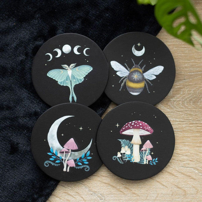 Dark Forest Set of 4 Coaster - Tea Coasters by Spirit of equinox