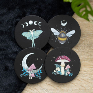 Dark Forest Print Set of 4 Coaster.