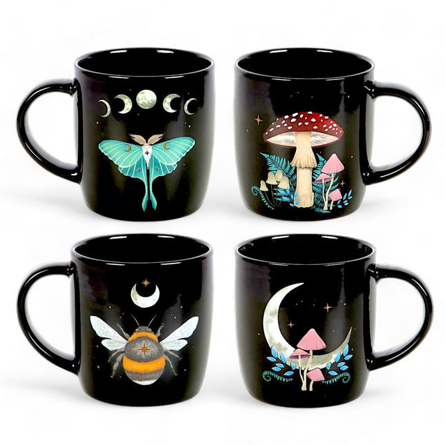 Dark Forest Set of 4 Mugs, With Dark Forest Gift Box - Mugs and Cups by Spirit of equinox