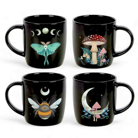 The Fashion Gift Shop: Dark Forest Set of 4 Mugs With Dark Forest Gift Box by Spirit of equinox, Mugs and Cups