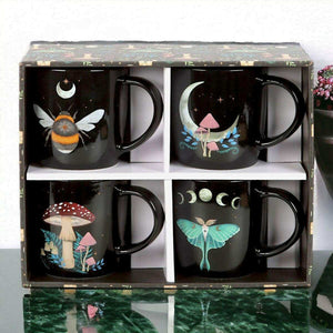The Fashion Gift Shop: Dark Forest Set of 4 Mugs With Dark Forest Gift Box by Spirit of equinox, Mugs and Cups