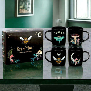 The Fashion Gift Shop: Dark Forest Set of 4 Mugs With Dark Forest Gift Box by Spirit of equinox, Mugs and Cups