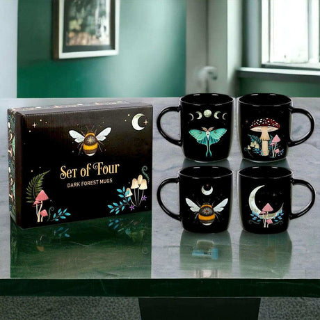 The Fashion Gift Shop: Dark Forest Set of 4 Mugs With Dark Forest Gift Box by Spirit of equinox, Mugs and Cups