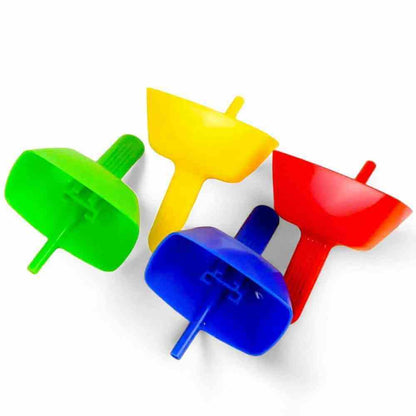 Colorful drip-proof ice lolly holder set with green, yellow, red, and blue cups
