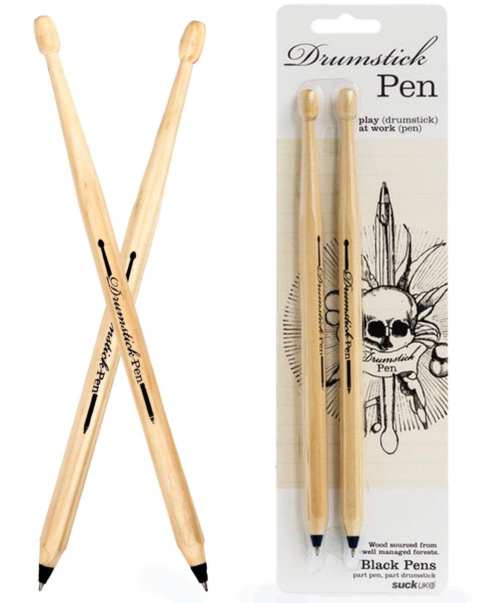 Drumstick Pens Set Of 2 Pens That Are Also Fun Drumsticks - The Fashion Gift Shop by SuckUK