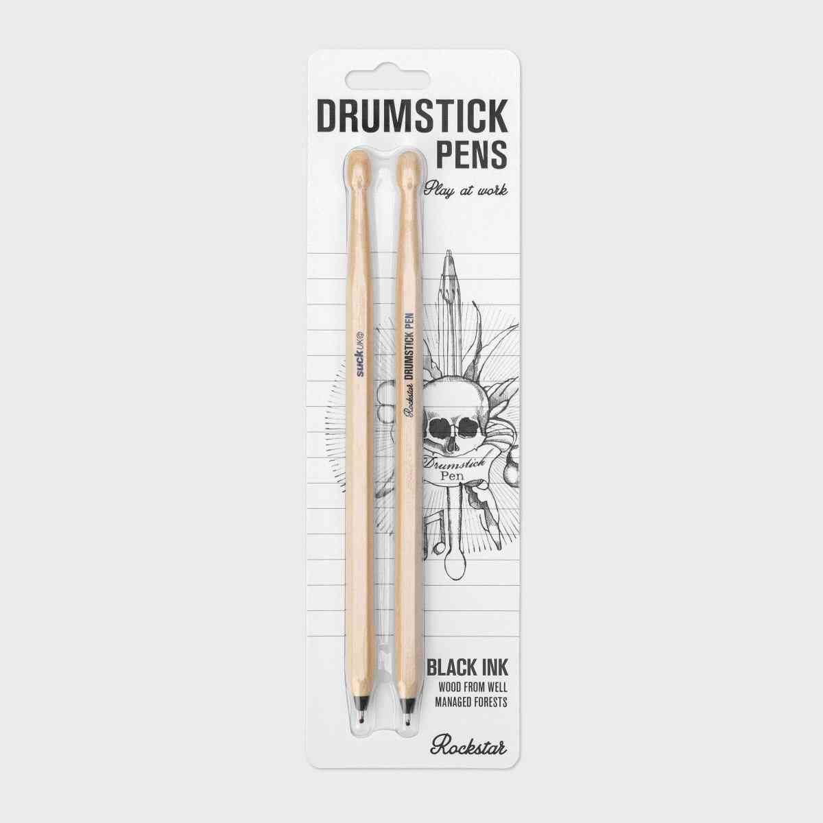 Drumstick Pens Set Of 2 Pens That Are Also Fun Drumsticks - The Fashion Gift Shop by SuckUK