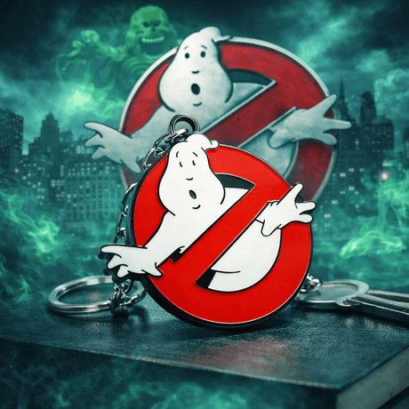 The Fashion Gift Shop: Ghostbusters Movie Logo Keyring | Ghost Keychain Charm by Fashion Accessories, Keyrings
