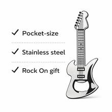 Guitar-shaped stainless steel pocket bottle opener icon