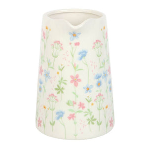 The Fashion Gift Shop: Floral Print Ceramic Flower Jug with Pale Pink Handle, Mothers Day, Teachers Gift by Jones Home & Gifts, Flower Jugs
