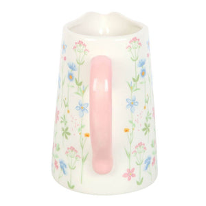 The Fashion Gift Shop: Floral Print Ceramic Flower Jug with Pale Pink Handle, Mothers Day, Teachers Gift by Jones Home & Gifts, Flower Jugs