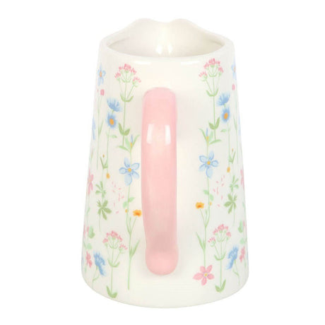 The Fashion Gift Shop: Floral Print Ceramic Flower Jug with Pale Pink Handle, Mothers Day, Teachers Gift by Jones Home & Gifts, Flower Jugs