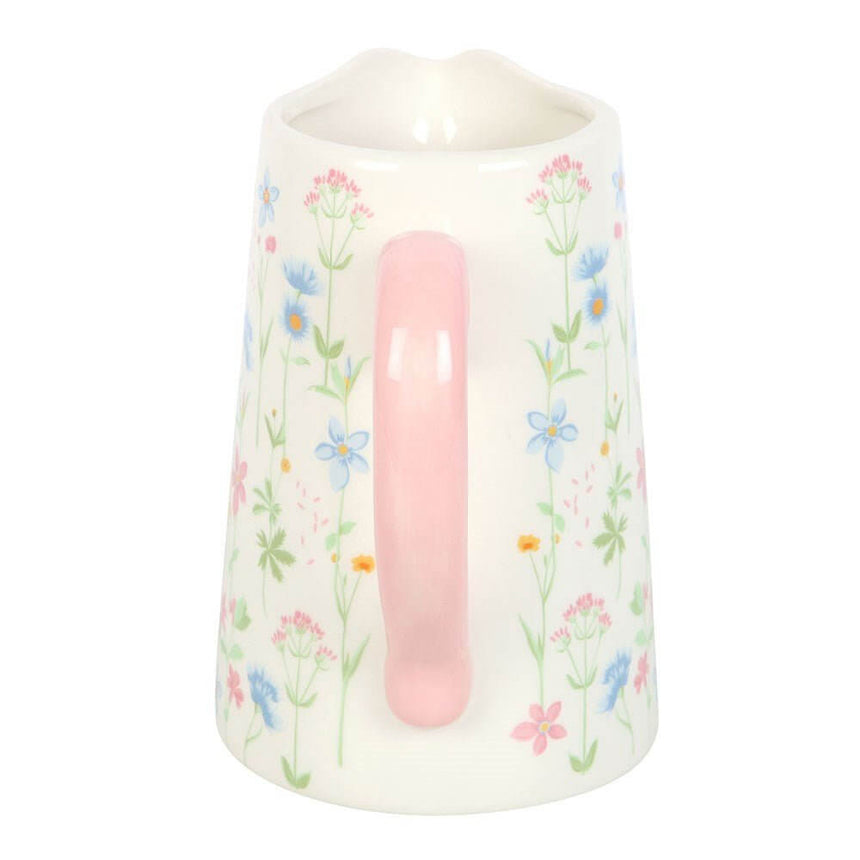 The Fashion Gift Shop: Floral Print Ceramic Flower Jug with Pale Pink Handle, Mothers Day, Teachers Gift by Jones Home & Gifts, Flower Jugs