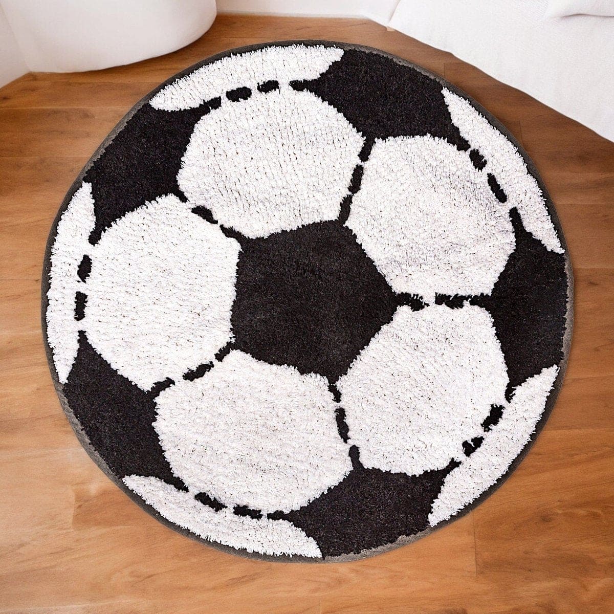 Football Shaped Bedroom Rug ⚽ - Bedroom Rugs by Sass & Belle