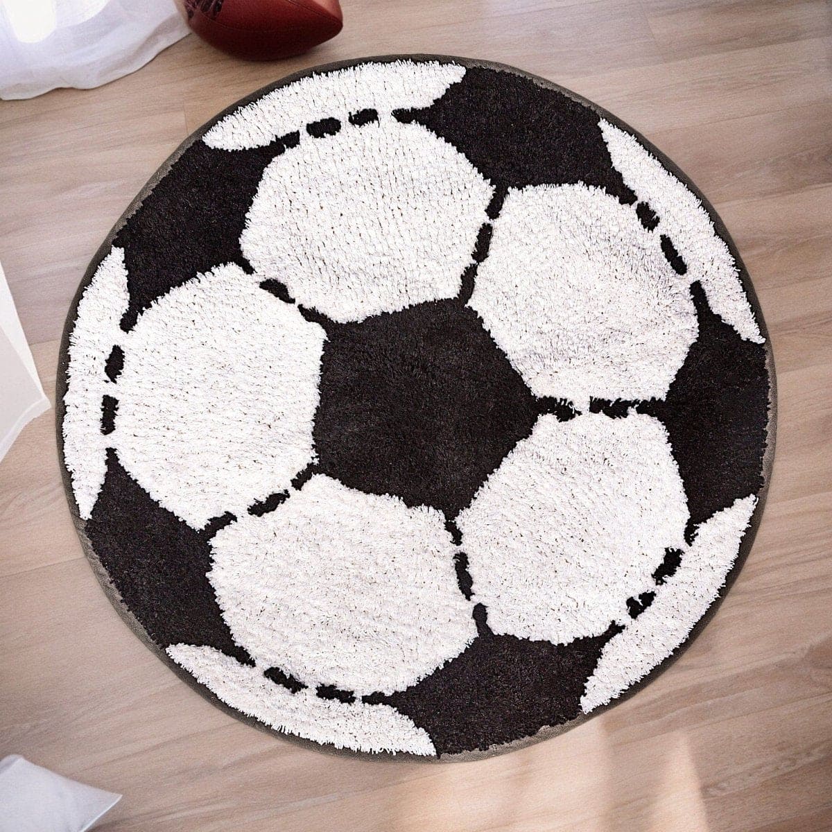 Football Shaped Bedroom Rug ⚽ - Bedroom Rugs by Sass & Belle