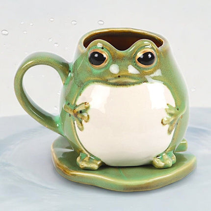 Frog Shaped Mug and Lily Pad Saucer - Mugs and Cups by Sass & Belle