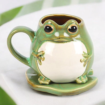 Frog Shaped Mug and Lily Pad Saucer - Mugs and Cups by Sass & Belle