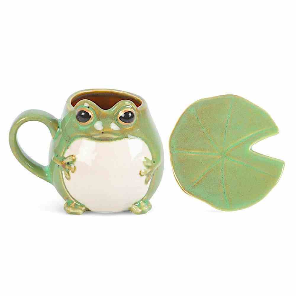 Cute Frog Shaped Mug and Lily Pad Saucer for Frog Lovers 🐸 by Jones Home & Gifts