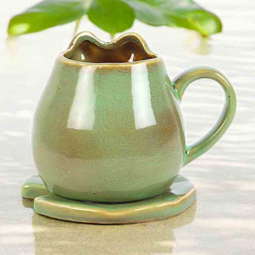 Cute Frog Shaped Mug and Lily Pad Saucer for Frog Lovers 🐸 by Jones Home & Gifts