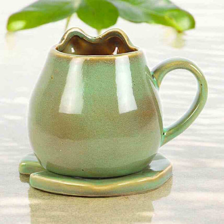 The Fashion Gift Shop: Cute Frog Shaped Mug and Lily Pad Saucer for Frog Lovers 🐸 by Jones Home & Gifts, Mugs and Cups