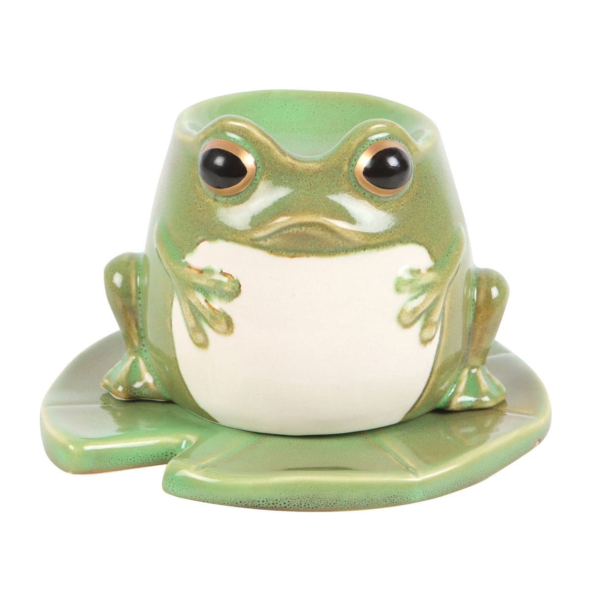 Frog Shaped Oil Burner and Wax Melter on Lily Pad.