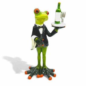 The Fashion Gift Shop: Frog Waiter Statue Ornament by The Fashion Gift Shop , Animal Ornament
