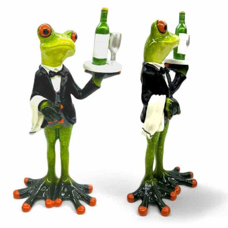 The Fashion Gift Shop: Frog Waiter Statue Ornament by The Fashion Gift Shop , Animal Ornament