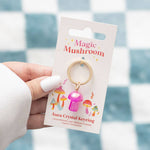 Funky Fungi Aura Crystal Mushroom Keyring, Blue, Orange, Pink - The Fashion Gift Shop Bag Charms & Keyrings by Funky Fungi