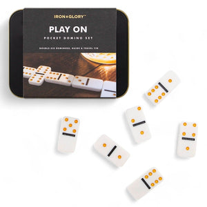 Play On, Iron and Glory Mini Travel Domino Set for Fun Games - The Fashion Gift Shop Games & Puzzles by Iron and Glory