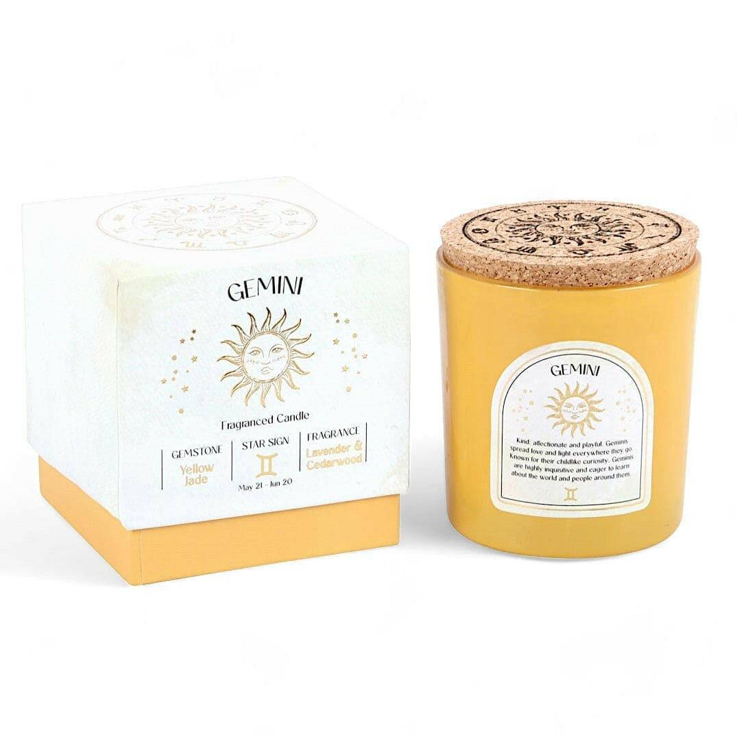 Gemini Lavender & Cedarwood Gemstone Zodiac Candle - The Fashion Gift Shop Candles by Jones Home & Gifts