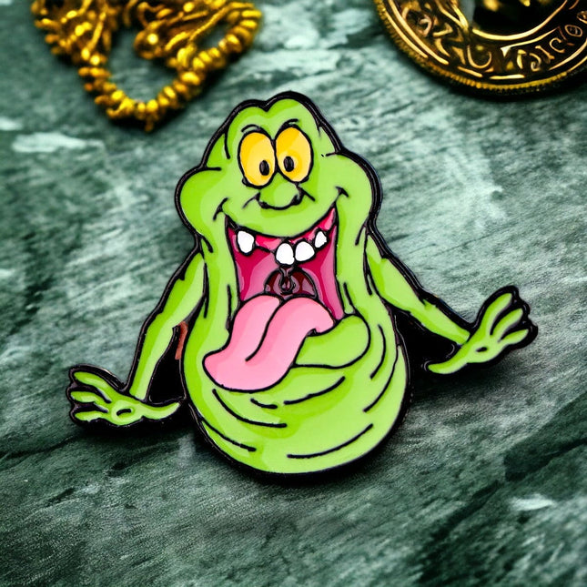 Ghost Busters Slimer Green Ghost Enamel Pin Brooch - Brooches & Lapel Pins by Fashion Accessories