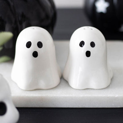 Ghost Salt and Pepper Shakers, Condiment Shakers, Halloween - Cruet Sets by Spirit of equinox