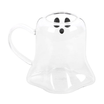 Ghost Shaped Glass Clear Mug, Halloween Season - Mugs and Cups by Spirit of equinox