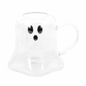 The Fashion Gift Shop: Ghost Shaped Glass Clear Mug for Halloween Season Fun by Spirit of equinox, Mugs and Cups