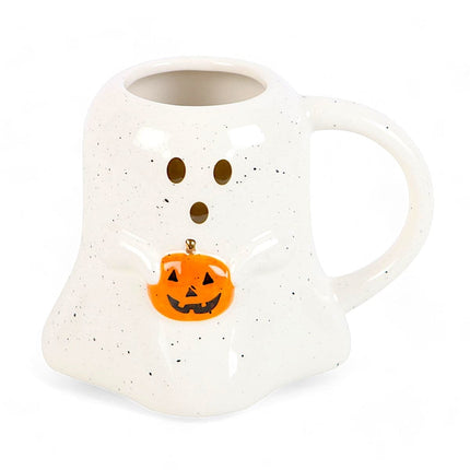 Ghost Shaped Mug with Pumpkin, Peekaboo. Halloween Mugs - Mugs and Cups by Spirit of equinox