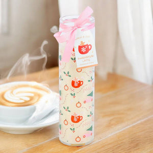 Gingerbread Latte Scented Tube Candle, Sugarplum Fun Christmas Print - Christmas candle by Jones Home & Gifts