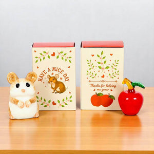 The Fashion Gift Shop: Glass Apples and Mouse in a Matchbox, Token Gifts for Teachers, Friends ideal Keepsake by Jones Home & Gifts, Token Gifts