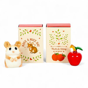 The Fashion Gift Shop: Glass Apples and Mouse in a Matchbox, Token Gifts for Teachers, Friends ideal Keepsake by Jones Home & Gifts, Token Gifts