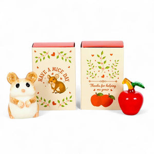 Glass Apples and Mouse in a Matchbox, Token Gifts for Teachers, Friends ideal Keepsake - The Fashion Gift Shop by Jones Home & Gifts