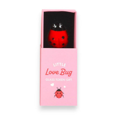 The Fashion Gift Shop: Glass Love Bug and Heart Tokens Gifts For Valentines by Jones Home & Gifts, Token Gifts