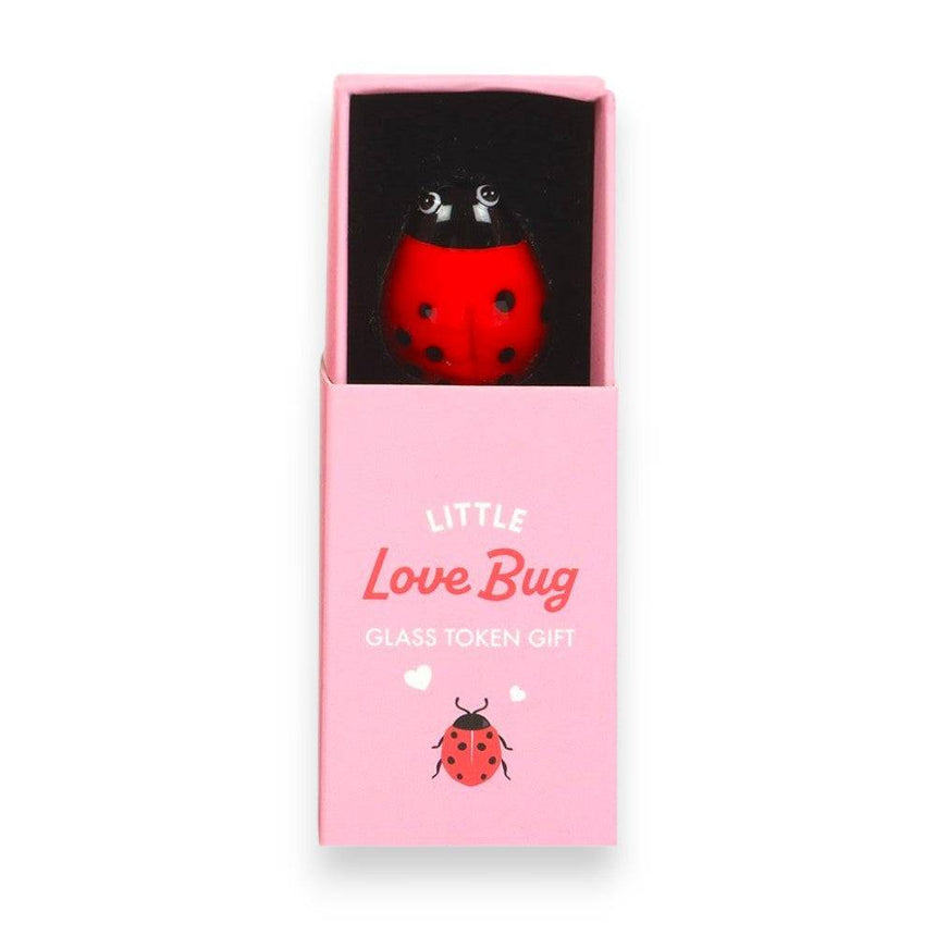 The Fashion Gift Shop: Glass Love Bug and Heart Tokens Gifts For Valentines by Jones Home & Gifts, Token Gifts