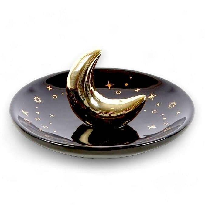 Gold Crescent Moon Incense Stick Holder with Star Detail  Jones Home & Gifts  The Fashion Gift Shop .