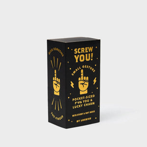 The Fashion Gift Shop: Hand Gesture Golden Middle Finger Lucky Charm by Luckies, Charms and Pendants