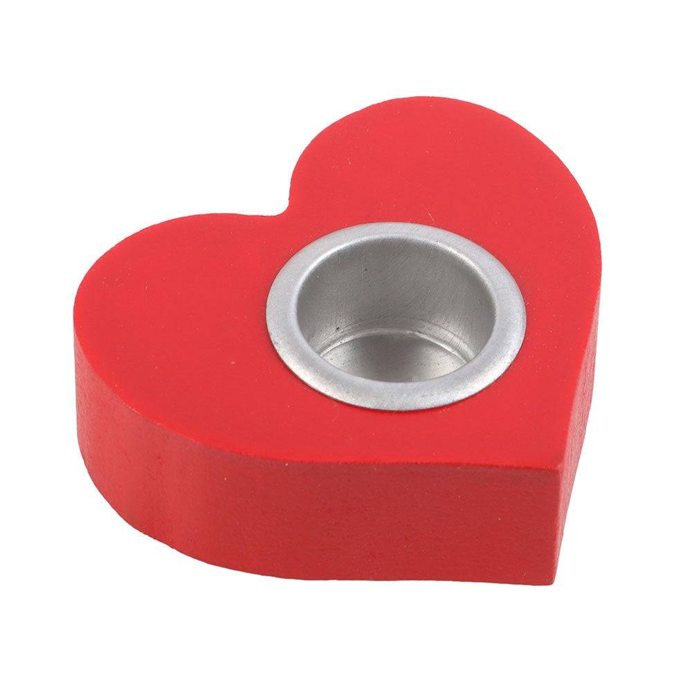 Red Heart Wooden Elegance Taper Candle Holder - The Fashion Gift Shop Candle Holders