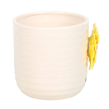 The Fashion Gift Shop: Hello Sunshine Beautiful Plant Pot with 3D Sunflower by Jones Home & Gifts, Pots and Planters