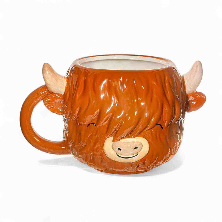 The Fashion Gift Shop: Highland Cow Shaped Mug by Sass and Belle, Mugs and Cups