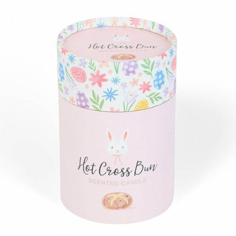 The Fashion Gift Shop: Hot Cross Bun Candle, Bunny Design with Pompom and Floral Print by Jones Home & Gifts, Candles