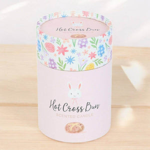 The Fashion Gift Shop: Hot Cross Bun Candle, Bunny Design with Pompom and Floral Print by Jones Home & Gifts, Candles