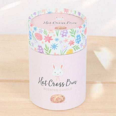 The Fashion Gift Shop: Hot Cross Bun Candle, Bunny Design with Pompom and Floral Print by Jones Home & Gifts, Candles