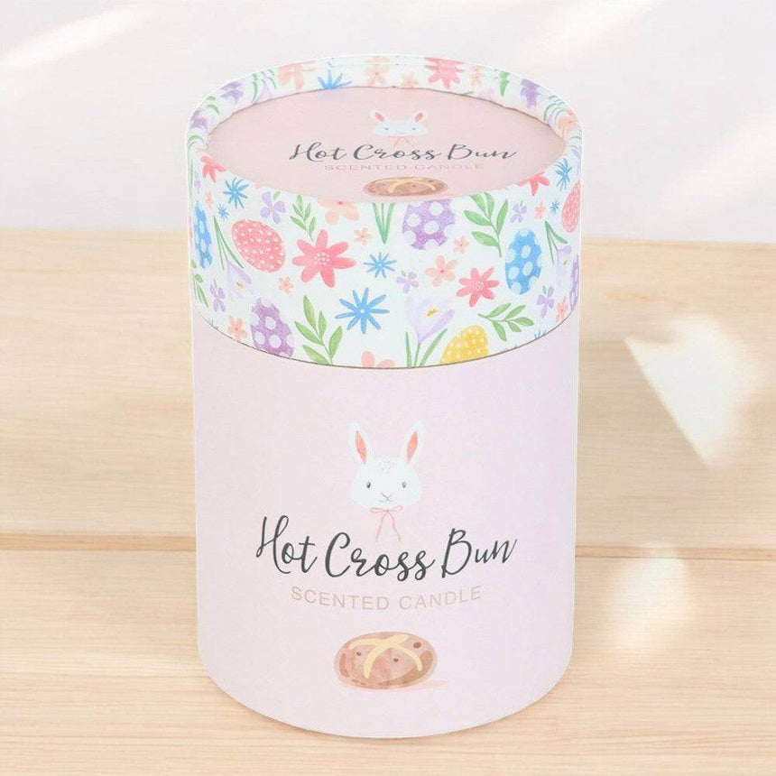 The Fashion Gift Shop: Hot Cross Bun Candle, Bunny Design with Pompom and Floral Print by Jones Home & Gifts, Candles